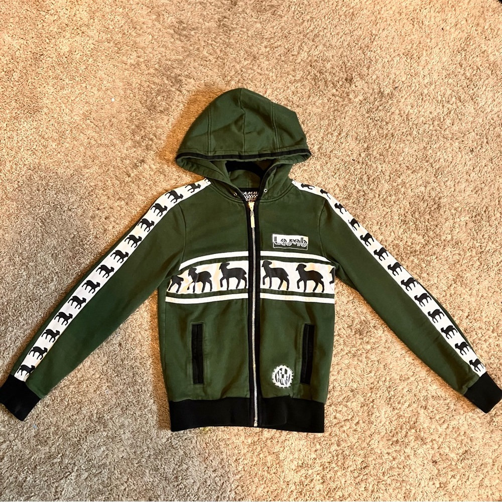 Gently loved L.A.M.B. Green, Black and White Hoodie